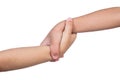 Helping hands of two children Royalty Free Stock Photo