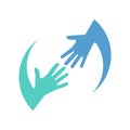 Helping logo hands Royalty Free Stock Photo