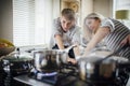 Helping Mum with the Cooking Royalty Free Stock Photo