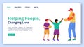 Helping people, changing lives landing page vector template Royalty Free Stock Photo