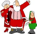 Helping Santa get dressed Royalty Free Stock Photo