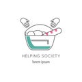 Helping society line icon