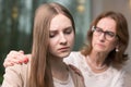 Helping worried daughter Royalty Free Stock Photo