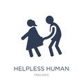 helpless human icon. Trendy flat vector helpless human icon on w