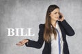 Helplessness when receiving phone bill Royalty Free Stock Photo