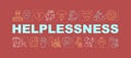 Helplessness word concepts banner