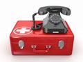 Helpline.Services. Phone on medical kit