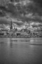 Helsingor Cityscape Black and White Royalty Free Stock Photo