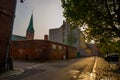 Helsingor, Denmark: Beautiful graffiti on the wall. Hamlet with Shakespeare`s skull. Sankt Olai Kirke. Saint Olaf Church - Royalty Free Stock Photo