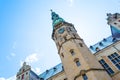 Helsingor. Denmark. 26 July. 2019. One of the towers of Kronborg Castle. View from below. Denmark. Sights. Architecture Royalty Free Stock Photo