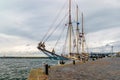 Ship in Helsingor Elsinore harbor, Denmark Royalty Free Stock Photo