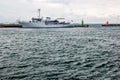 Ship in Helsingor Elsinore harbor, Denmark Royalty Free Stock Photo