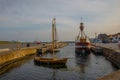 HELSINGOR, DENMARK: View of the Golden Bream from the Oresund yodogawa fish sculpture on the quay in Helsingor -Elsinore, home of