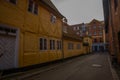 HELSINGOR, ELSINORE, DENMARK: Street view in Helsingor. Helsingor is a city in eastern Denmark, it known for its castle Kronborg Royalty Free Stock Photo