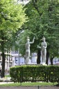 Helsinki,august 23 2014-Central Park Statues from Helsinki in Finland