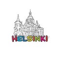 Helsinki beautiful sketched icon Royalty Free Stock Photo
