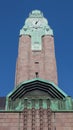 Helsinki central railway station clock tower Royalty Free Stock Photo