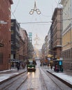 Helsinki before Christmas: decorated European city, evening, tourist attractions, lights.