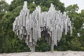 Helsinki city tourism highlight. Sibelius monument. Metallic pip Royalty Free Stock Photo