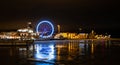 Helsinki embankment with ferris wheel in the night Royalty Free Stock Photo