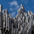 Abstract close up view of the Sibelius Monument in downtown Helsinki