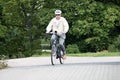 Cyclist on background of nature