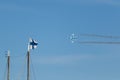 Helsinki, Finland - August 6 2021: KAIVARI-21 AIRSHOW, Finnish air force celebratory painted Bae Systems Hawk MK51