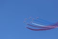 Helsinki, Finland - August 6 2021: KAIVARI-21 AIRSHOW, French airforce team Patrouille De France performing formation flying Royalty Free Stock Photo