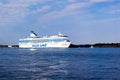 HELSINKI, FINLAND-AUGUST 18: Silja Line ferry sails from the port of Helsinki, Finland August 18 2013.Paromy Silja Line of regula Royalty Free Stock Photo