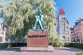 Statue of the Finnish author Aleksis Kivi in front of the Theatre.