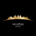 Helsinki Finland city silhouette black background