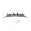 Helsinki Finland city silhouette white background