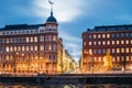 Helsinki, Finland. Crossroad Of Pohjoisranta And Kirkkokatu Street Royalty Free Stock Photo
