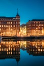 Helsinki, Finland. Crossroad Of Pohjoisranta And Kirkkokatu Street