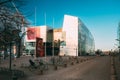 Helsinki, Finland. View Of Kiasma Contemporary Art Museum. Museum Exhibits Contemporary Art Collection Of Finnish