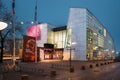 Helsinki, Finland. Evening Night View Of Kiasma Contemporary Art Museum