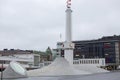 Fragment of the architectural complex Amos Rex in the center of Helsinki