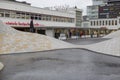 Fragment of the architectural complex Amos Rex in the center of Helsinki