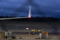 A Boeing 737, operated by Ryanair, parked at the Helsinki Airport apron