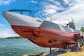 HELSINKI, FINLAND - JULY 4, 2017: Submarine Museum Vesikko in Suomenlinna fortress near Helsinki. It is a major city attraction