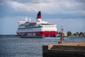 Helsinki, Finland - July 18th 2021: Viking line cruise ship leaving the port of Helsinki. Helsinki is the capital city and most Royalty Free Stock Photo