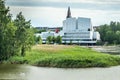 Helsinki, Finland - June 12, 2019: Toolo bay in the City Park in Helsinki, Finlandia Hall congress and event venue can be seen Royalty Free Stock Photo