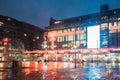 Helsinki, Finland. Kamppi Shopping Centre In Night Evening Illum