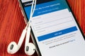 Linkedin homepage on Apple iPhone X screen close-up. Linkedin app icon. linkedin.com. Social media app. Social network