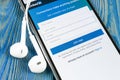 Linkedin homepage on Apple iPhone X screen close-up. Linkedin app icon. linkedin.com. Social media app. Social network