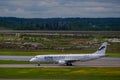 OH-LKN an Embraer 190, operated by Finnair, taxiing at Helsinki-Vantaa airport