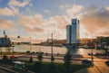 Skyline at sunset, Helsinki, Finland. Royalty Free Stock Photo