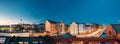 Helsinki, Finland. Panoramic View Of Helsinki Cathedral, Pohjoisranta Street And Redone Old Building For Banquet Hall In
