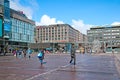 Helsinki. Finland. People on The Narinkka Square