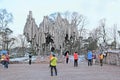 Helsinki. Finland. People near Sibelius Monument